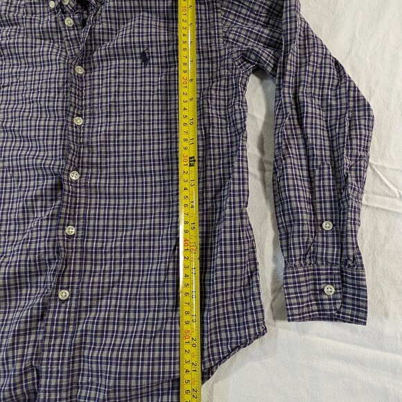 RALPH LAUREN BUTTON UP FRONT KID'S SZ MEDIUM 12/14 PURPLE LONG SLEEVE SHIRT BOYS - Picture 10 of 16